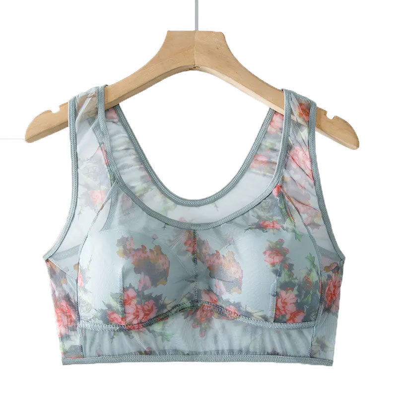 Women's Vest Plus Size Most Comfortable Mesh Wireless Bra for Middle-aged & Elderly