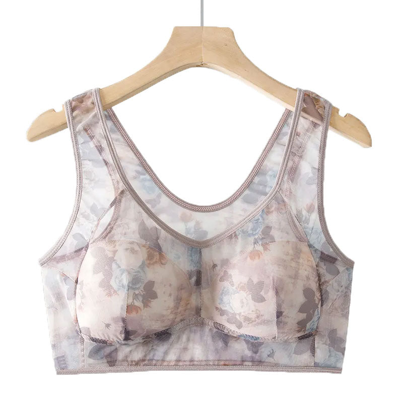 Women's Vest Plus Size Most Comfortable Mesh Wireless Bra for Middle-aged & Elderly
