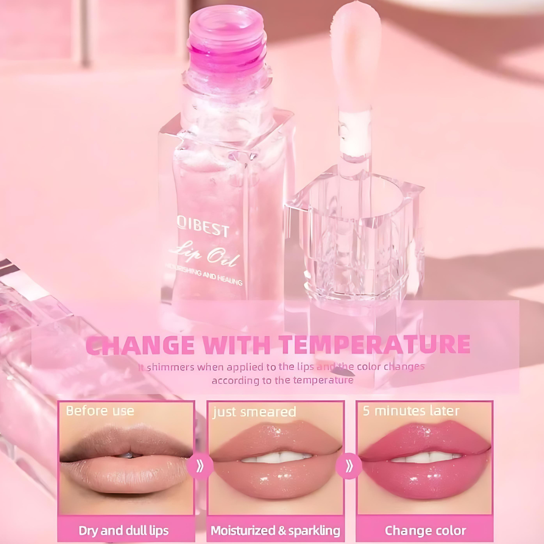 Color Changing Lip Oil, Long Lasting Nourishing Lip Glow Oil Non-sticky