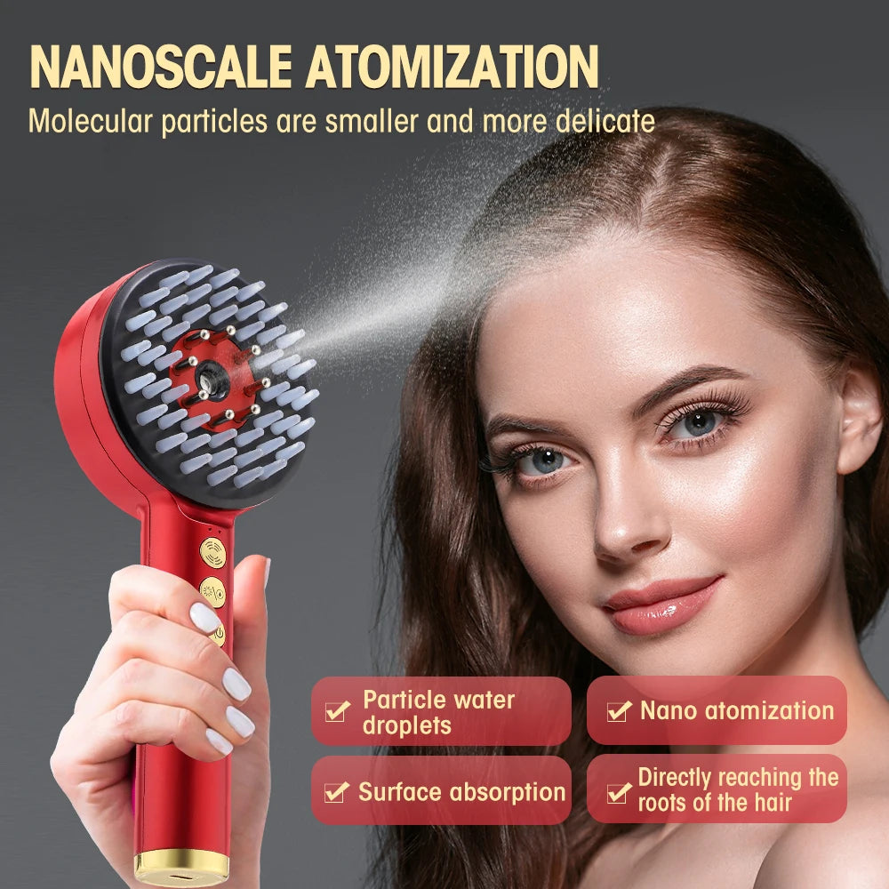 EMS Electric Scalp Massage Comb with Light Therapy – Hair Growth & Anti-Hair Loss Brush