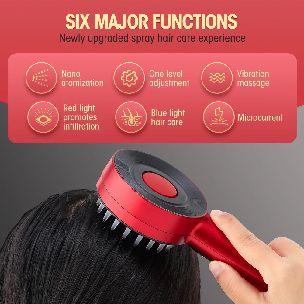 EMS Electric Scalp Massage Comb with Light Therapy – Hair Growth & Anti-Hair Loss Brush