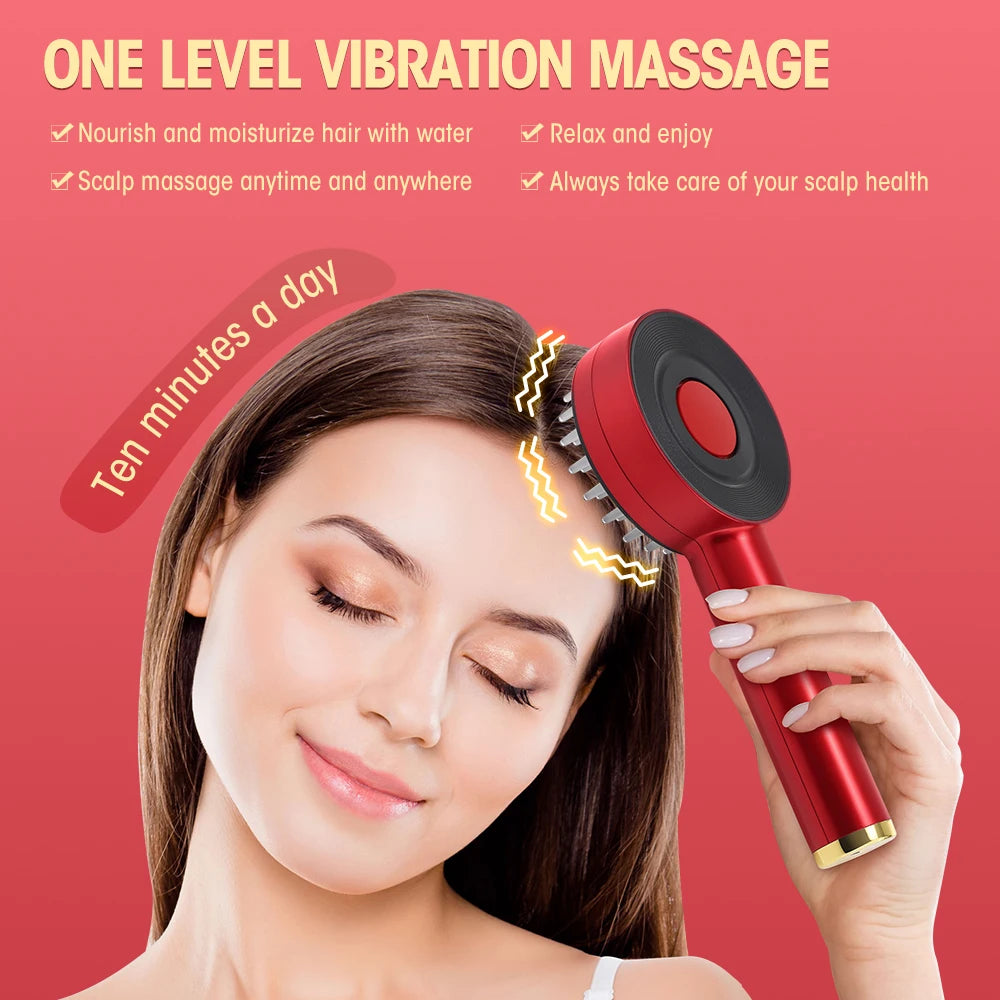 EMS Electric Scalp Massage Comb with Light Therapy – Hair Growth & Anti-Hair Loss Brush