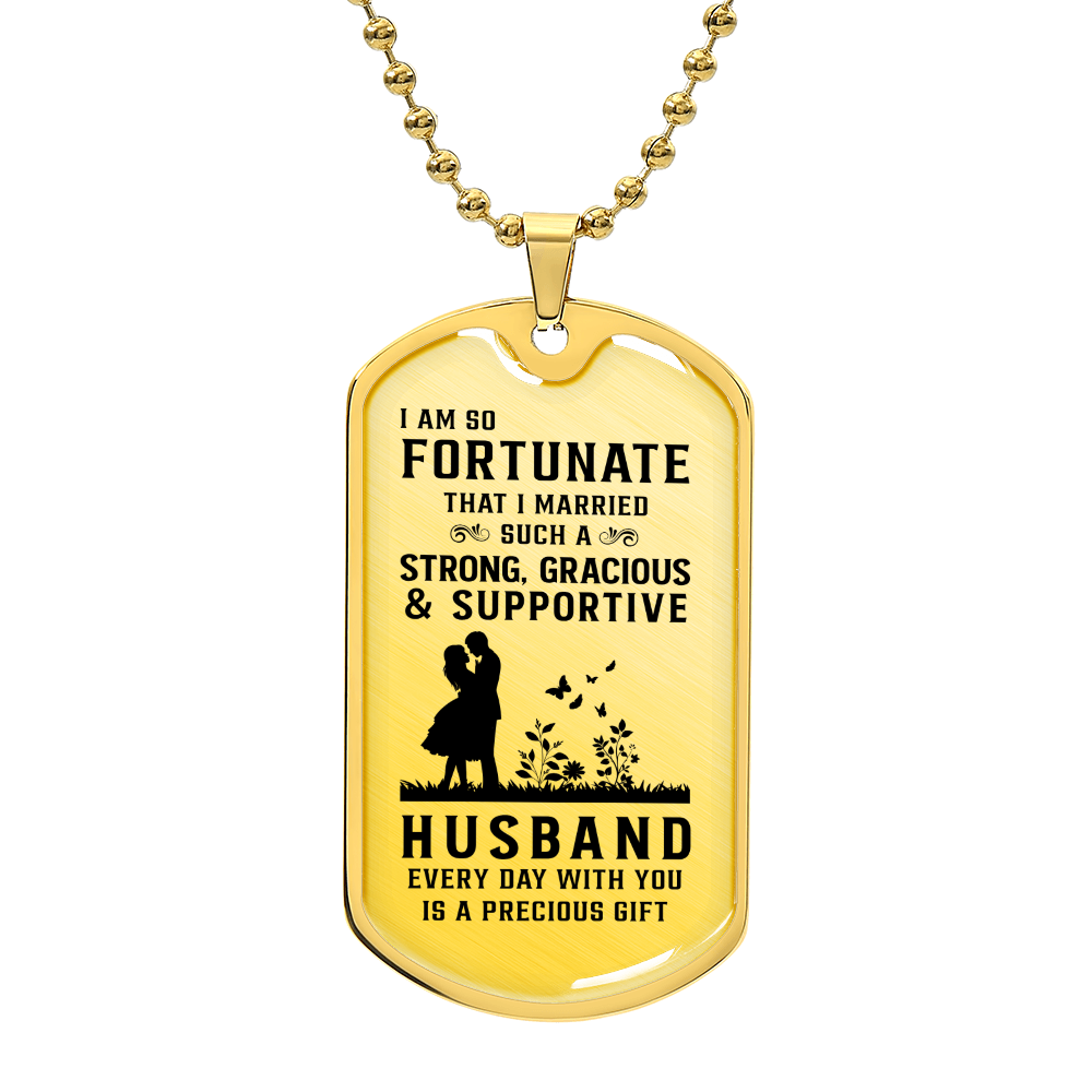 Husband Luxury Graphic Dog Tag Necklace