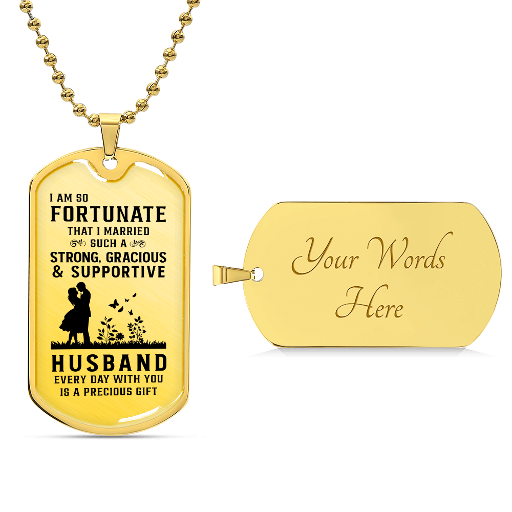 Husband Luxury Graphic Dog Tag Necklace