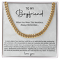To My Boyfriend Cuban Chain Necklace, Promise Necklace For Boyfriend, Boyfriend Necklace, Anniversary Necklace Gift For Boyfriend, Valentines Day