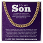 To My Son Necklace, Mother to Son Necklace, Son Necklace From Mom, Luxury Jewelry Gifts For My Son, Necklace Makes Unique Christmas, Graduation, Birthday Gifts For Son, Cuban Chain Gift For Men