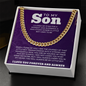 To My Son Necklace, Mother to Son Necklace, Son Necklace From Mom, Luxury Jewelry Gifts For My Son, Necklace Makes Unique Christmas, Graduation, Birthday Gifts For Son, Cuban Chain Gift For Men