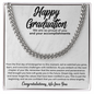 Happy Graduation Best Graduation Gifts for Him, Cuban Chain Necklace for Him on Graduation Day, High School/ College Graduation Gifts for Boy