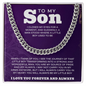 To My Son Necklace, Mother to Son Necklace, Son Necklace From Mom, Luxury Jewelry Gifts For My Son, Necklace Makes Unique Christmas, Graduation, Birthday Gifts For Son, Cuban Chain Gift For Men