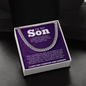 To My Son Necklace, Mother to Son Necklace, Son Necklace From Mom, Luxury Jewelry Gifts For My Son, Necklace Makes Unique Christmas, Graduation, Birthday Gifts For Son, Cuban Chain Gift For Men