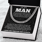To My Man Necklace, Boyfriend Valentines Day Gift, Mens Cuban Chain Necklace for Fiance, Men Necklaces for Him, Gift For Boyfriend, Husband Gift, Husband Necklace, Boyfriend Necklace, Boyfriend Jewelry