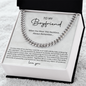To My Boyfriend Cuban Chain Necklace, Promise Necklace For Boyfriend, Boyfriend Necklace, Anniversary Necklace Gift For Boyfriend, Valentines Day