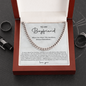 To My Boyfriend Cuban Chain Necklace, Promise Necklace For Boyfriend, Boyfriend Necklace, Anniversary Necklace Gift For Boyfriend, Valentines Day