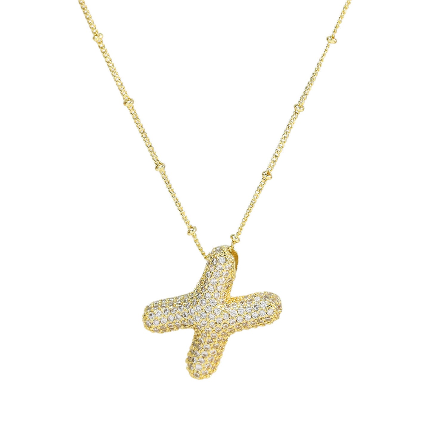 Brass Zircon Letter Pendant Necklace for Women – Personalized & Stylish - Beauty Belliss