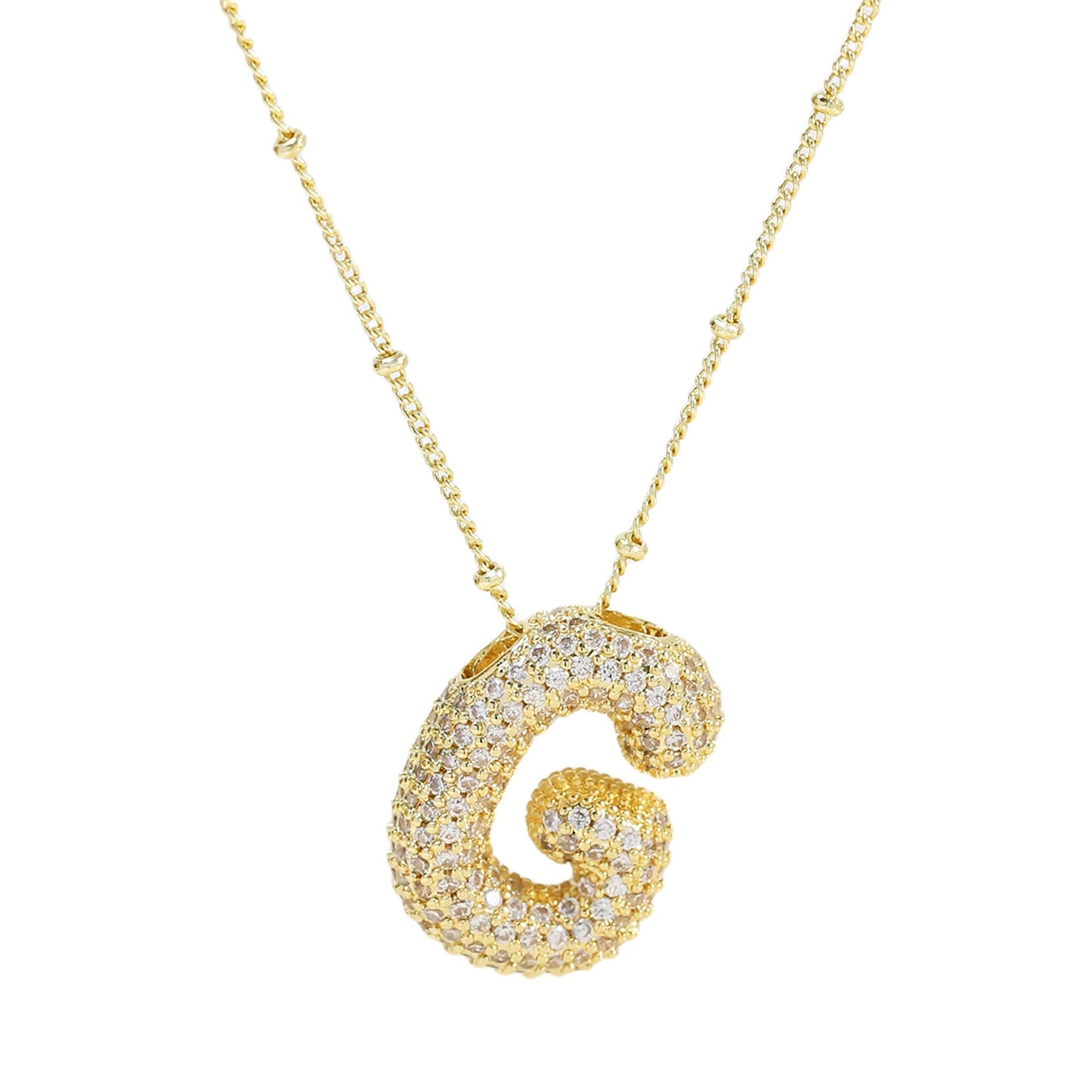 Brass Zircon Letter Pendant Necklace for Women – Personalized & Stylish - Beauty Belliss