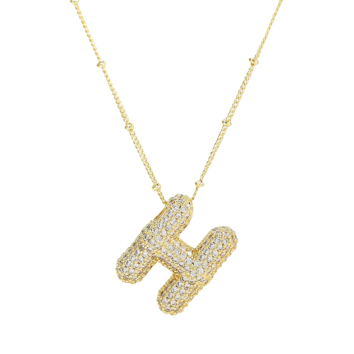 Brass Zircon Letter Pendant Necklace for Women – Personalized & Stylish - Beauty Belliss
