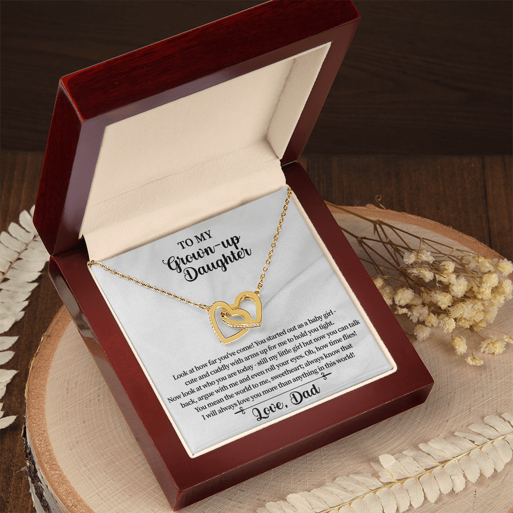 Daughter Gift from Dad, Father Daughter Necklace with Message Card, Birthday Gift for Daughter, to My Daughter Jewelry Gift, Valentines Day Gift for Daughter, Grown Up Girls Gifts - Beauty Belliss
