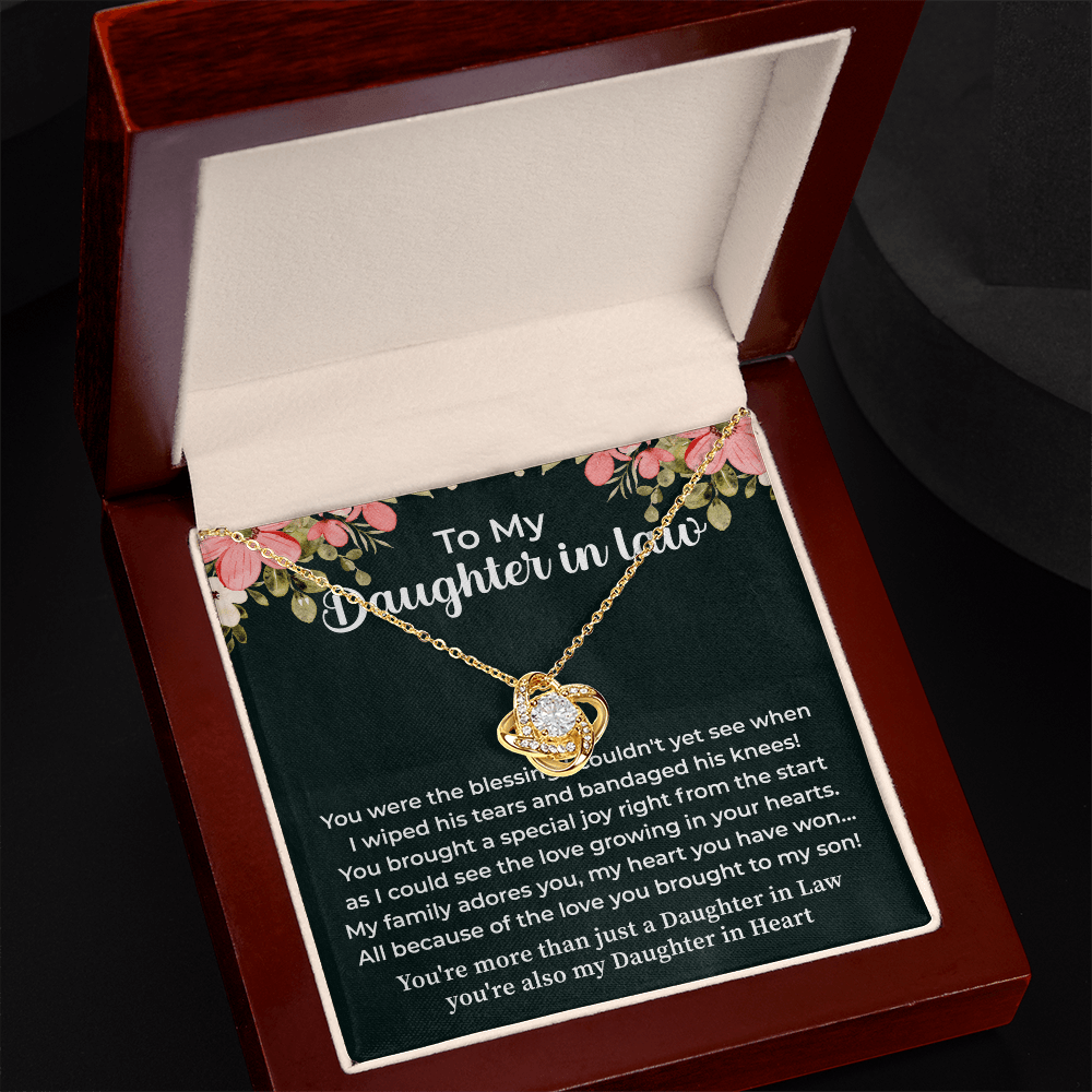 daughter in law necklace presented in an elegant keepsake gift box