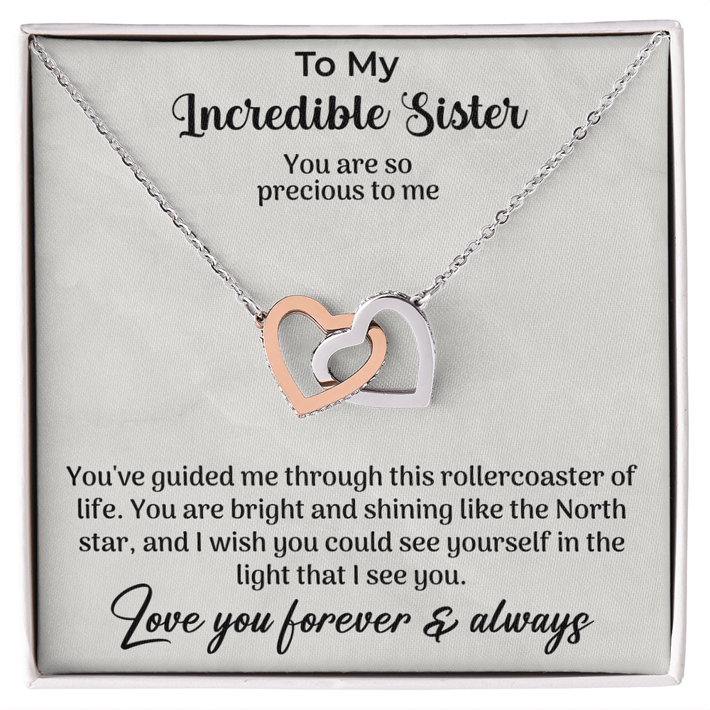 interlocking hearts necklace gift for an incredible sister celebrating your special bond
