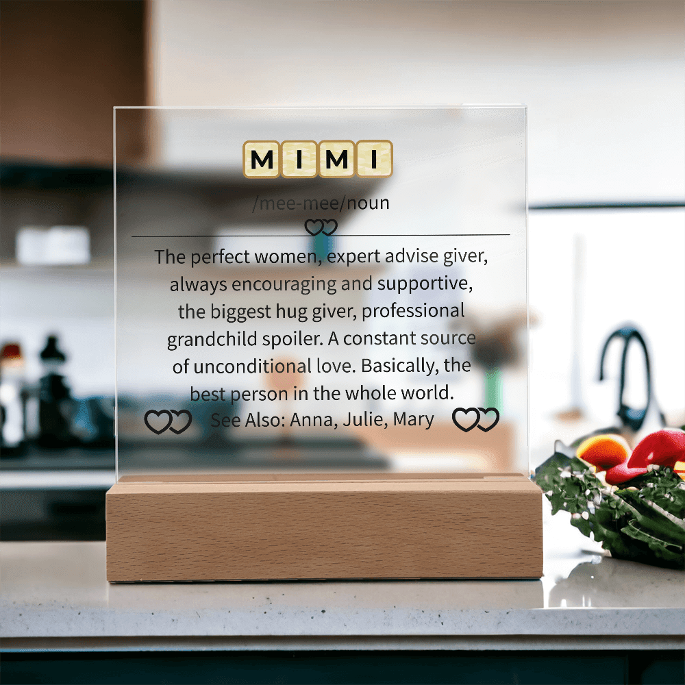 MIMI Acrylic Square Plaque - Beauty Belliss
