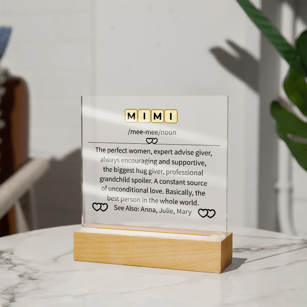 MIMI Acrylic Square Plaque - Beauty Belliss