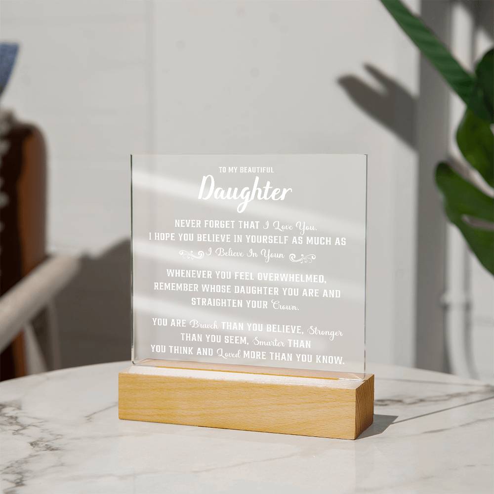 sentimental plaque gift made to remind a daughter she is deeply loved