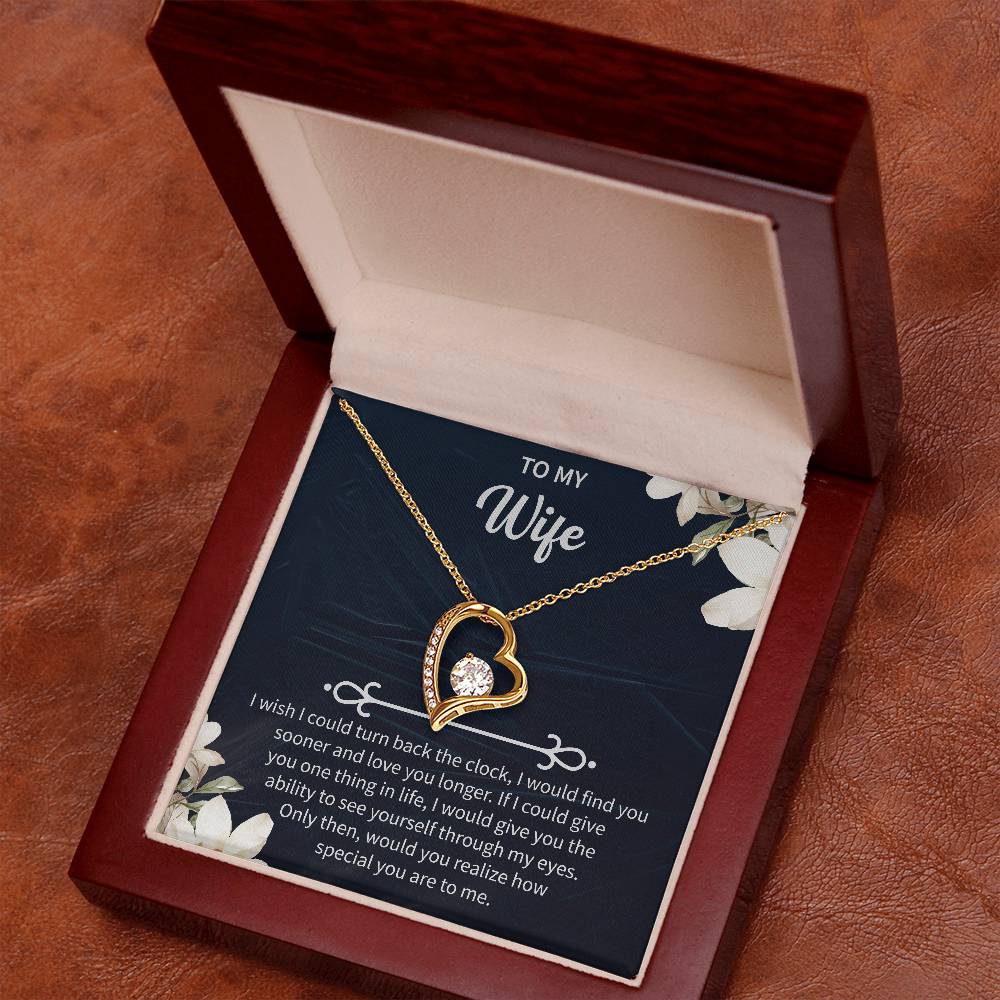 To My Beautiful Wife Necklace From Husband, Hotwife Jewelry For Women, Birthday Gifts For Wife, Birthday Necklaces For Women, Forever Love Necklace - Beauty Belliss