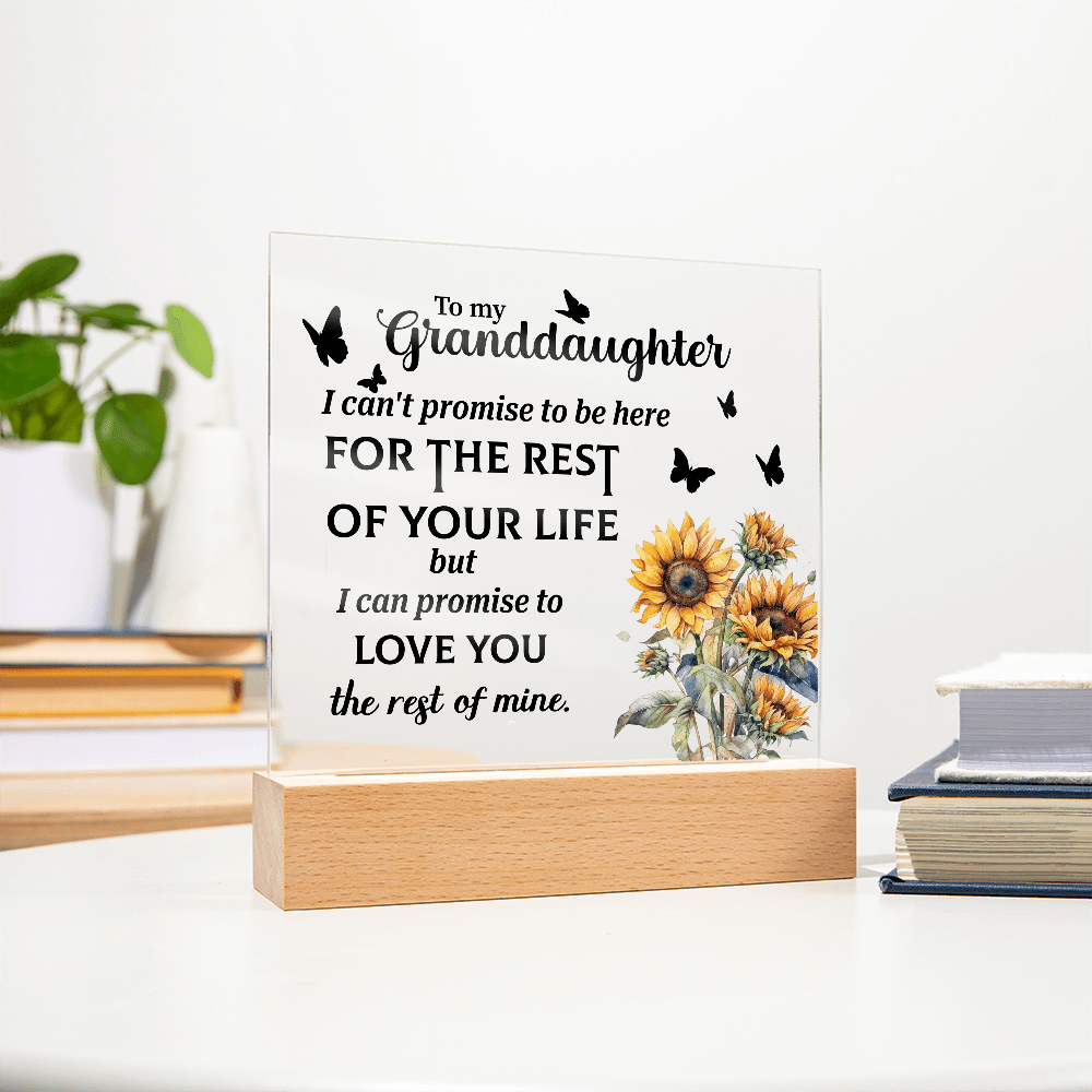 To my Granddaughter Acrylic Square Plaque - Beauty Belliss