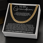 To my Grandson necklace - Cuban Chain Necklace, Gift For Grandson, Grandson Gifts From Grandparents, Grandson Gifts From Grandma And Grandpa, Grandson Birthday Cards For Men, Grandson Christmas Gifts - Beauty Belliss