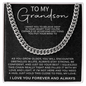 To my Grandson necklace - Cuban Chain Necklace, Gift For Grandson, Grandson Gifts From Grandparents, Grandson Gifts From Grandma And Grandpa, Grandson Birthday Cards For Men, Grandson Christmas Gifts - Beauty Belliss