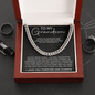 To my Grandson necklace - Cuban Chain Necklace, Gift For Grandson, Grandson Gifts From Grandparents, Grandson Gifts From Grandma And Grandpa, Grandson Birthday Cards For Men, Grandson Christmas Gifts - Beauty Belliss