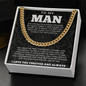 To My Man Necklace, Boyfriend Valentines Day Gift, Mens Cuban Chain Necklace for Fiance, Men Necklaces for Him, Gift For Boyfriend, Husband Gift, Husband Necklace, Boyfriend Necklace, Boyfriend Jewelry - Beauty Belliss