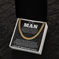 To My Man Necklace, Boyfriend Valentines Day Gift, Mens Cuban Chain Necklace for Fiance, Men Necklaces for Him, Gift For Boyfriend, Husband Gift, Husband Necklace, Boyfriend Necklace, Boyfriend Jewelry - Beauty Belliss