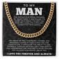 To My Man Necklace, Boyfriend Valentines Day Gift, Mens Cuban Chain Necklace for Fiance, Men Necklaces for Him, Gift For Boyfriend, Husband Gift, Husband Necklace, Boyfriend Necklace, Boyfriend Jewelry - Beauty Belliss