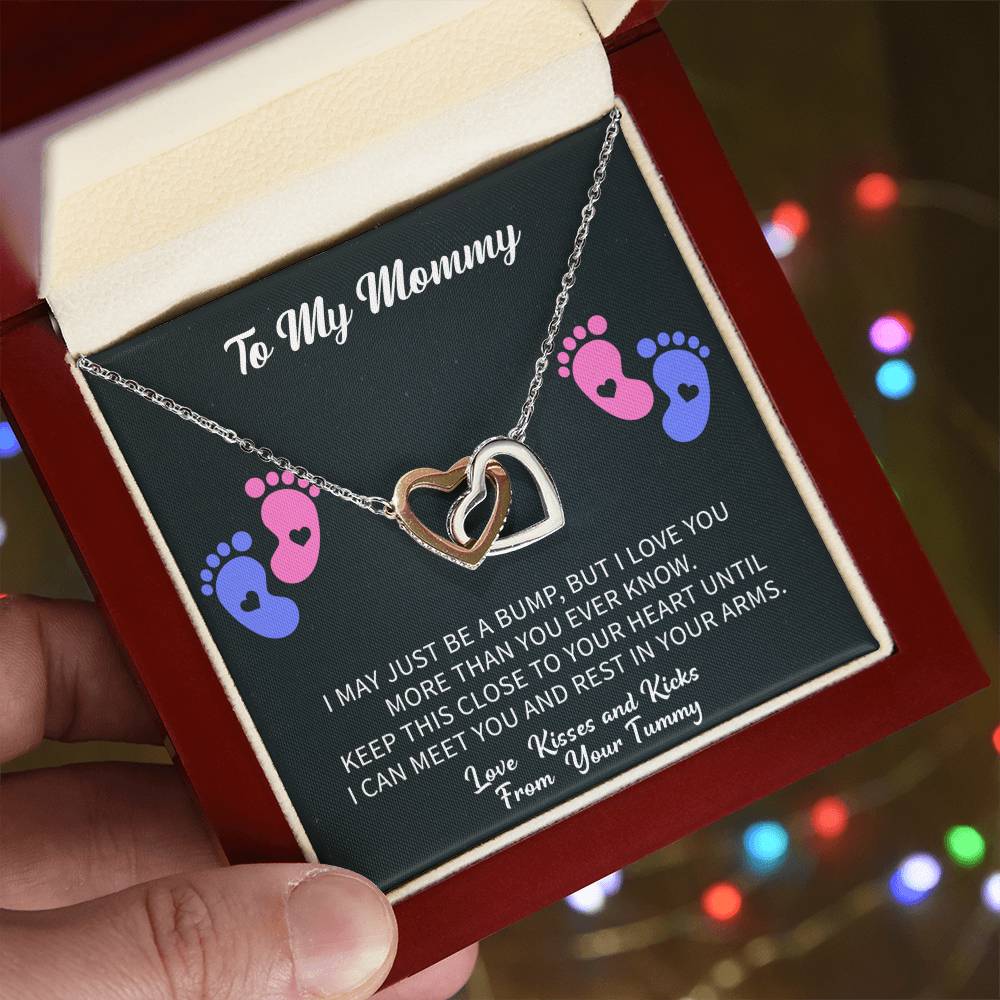 To My Mommy Necklace with Message Card and Gift Box. Baby Shower Present. Gift for Pregnant Mom - Beauty Belliss