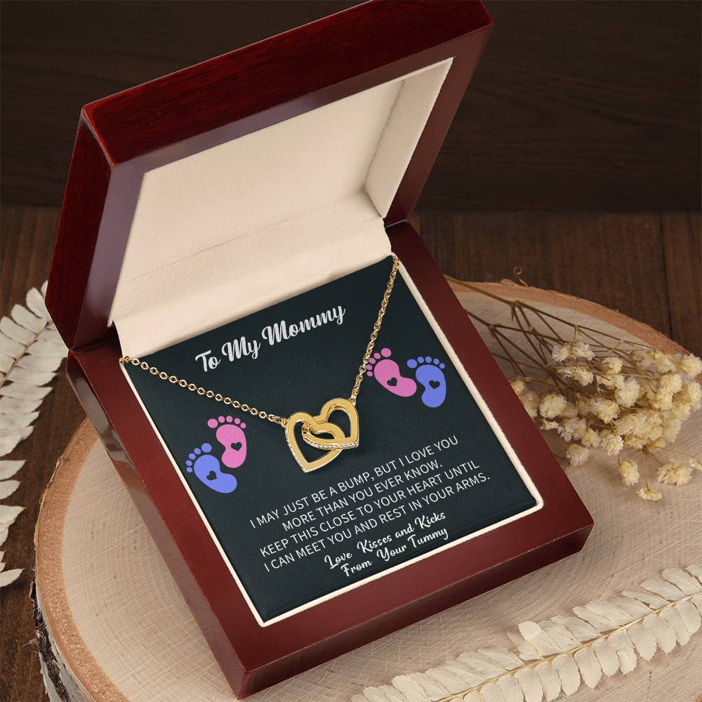 To My Mommy Necklace with Message Card and Gift Box. Baby Shower Present. Gift for Pregnant Mom - Beauty Belliss