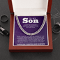 To My Son Necklace, Mother to Son Necklace, Son Necklace From Mom, Luxury Jewelry Gifts For My Son, Necklace Makes Unique Christmas, Graduation, Birthday Gifts For Son, Cuban Chain Gift For Men - Beauty Belliss