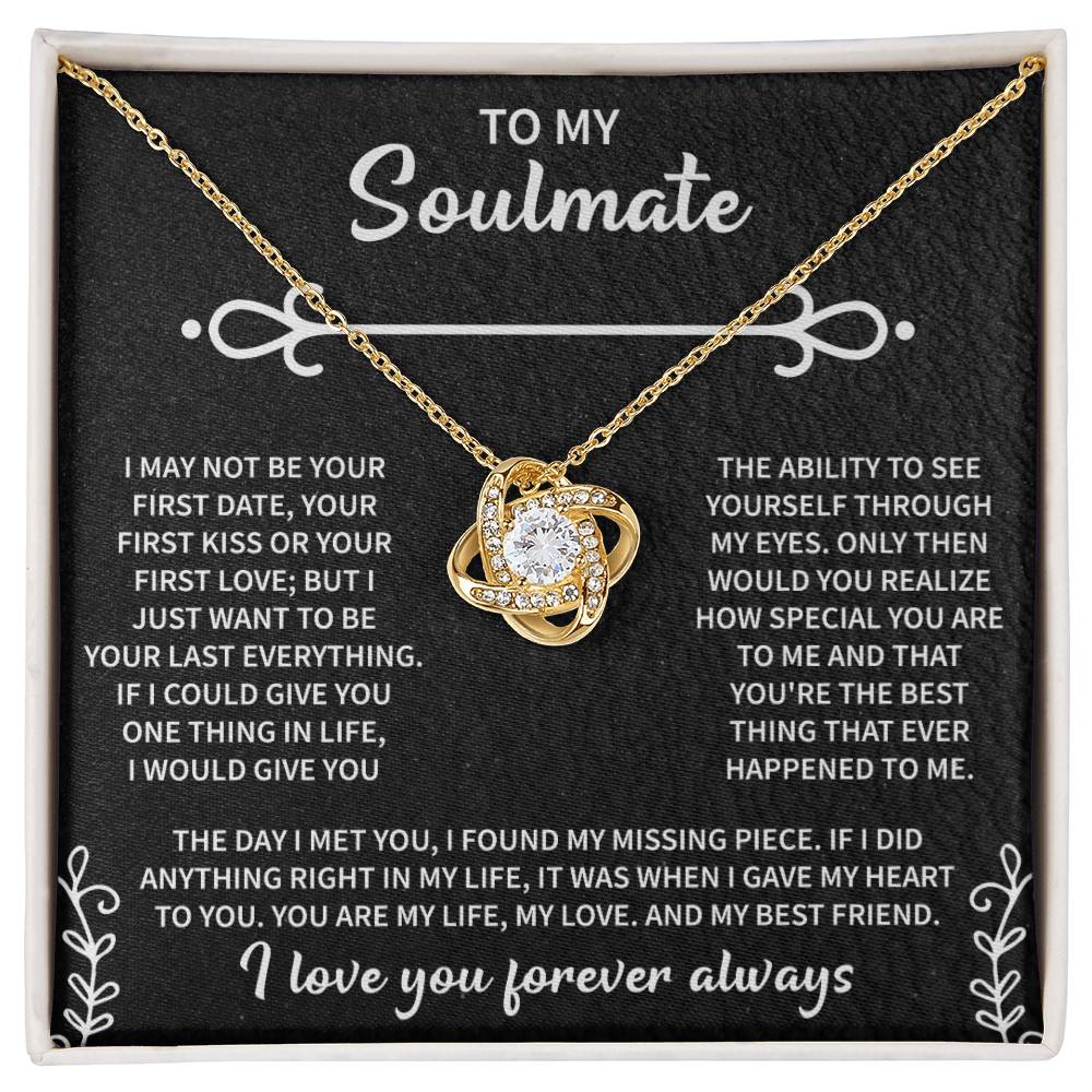 To My Soulmate Necklace, Soul Mate Necklace For Women, Beautiful Soulmates Jewelry For Her, Wedding Anniversary - Beauty Belliss