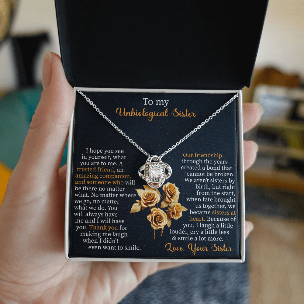 To my unbiological sister Love Knot Necklace - Beauty Belliss