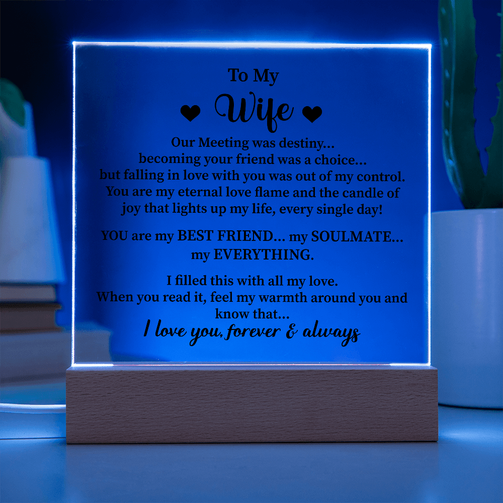 To my wife Acrylic Square Plaque - Beauty Belliss