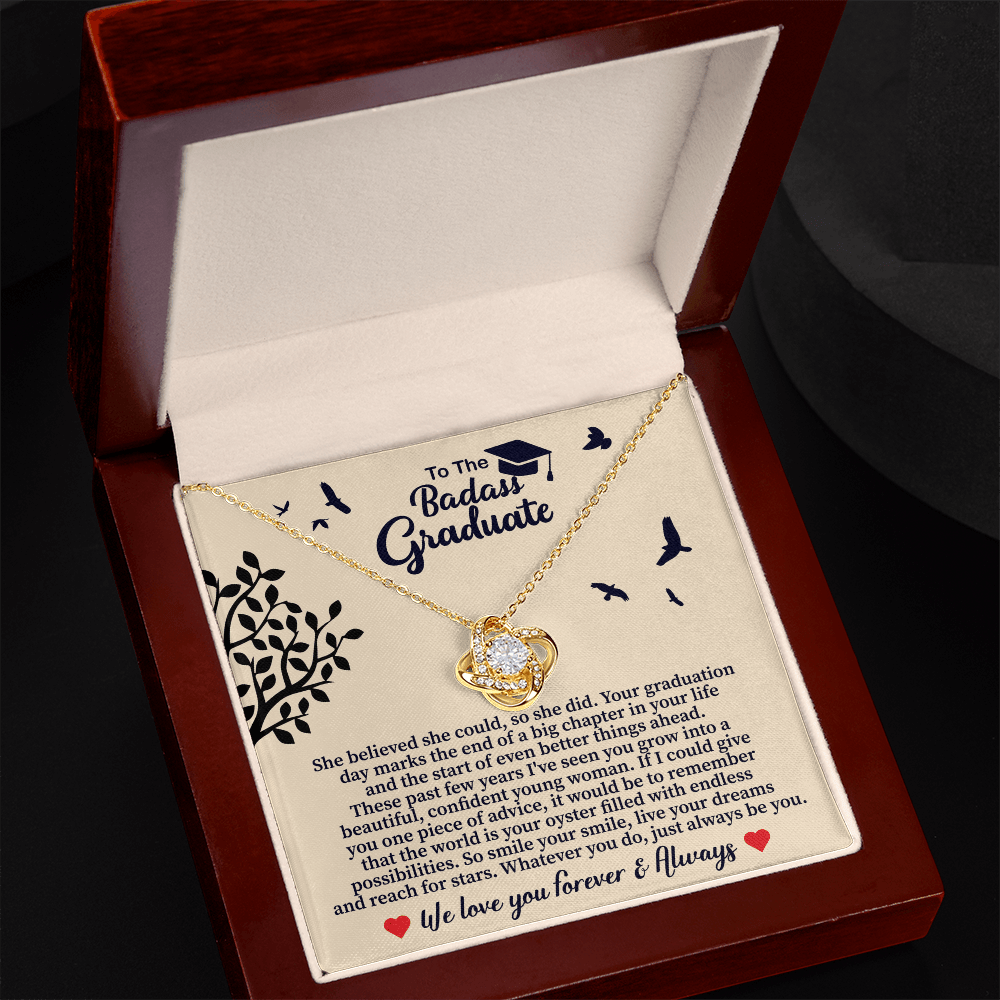 To the Badass Graduate Love Knot Necklace - Beauty Belliss