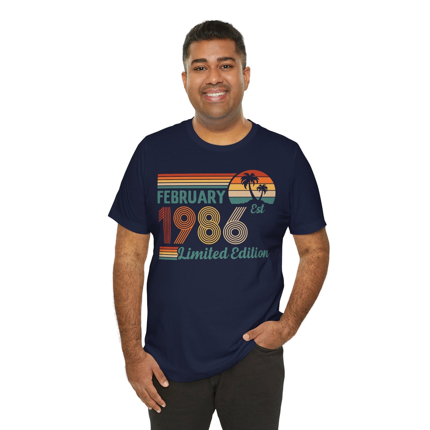 February 1986 Retro Sunset T-Shirt - Limited Edition Birthday shirt, Classic Birthday Gift
