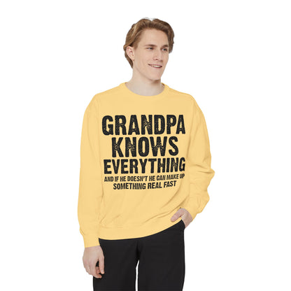 Grandpa Knows Everything Sweatshirt – Funny Father’s Day Gift, Grandpa Quotes, Gift for Grandpa