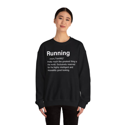 Running Definition Sweatshirt — Funny Runner Quotes, Fitness Humor Pullover Gift for Runners