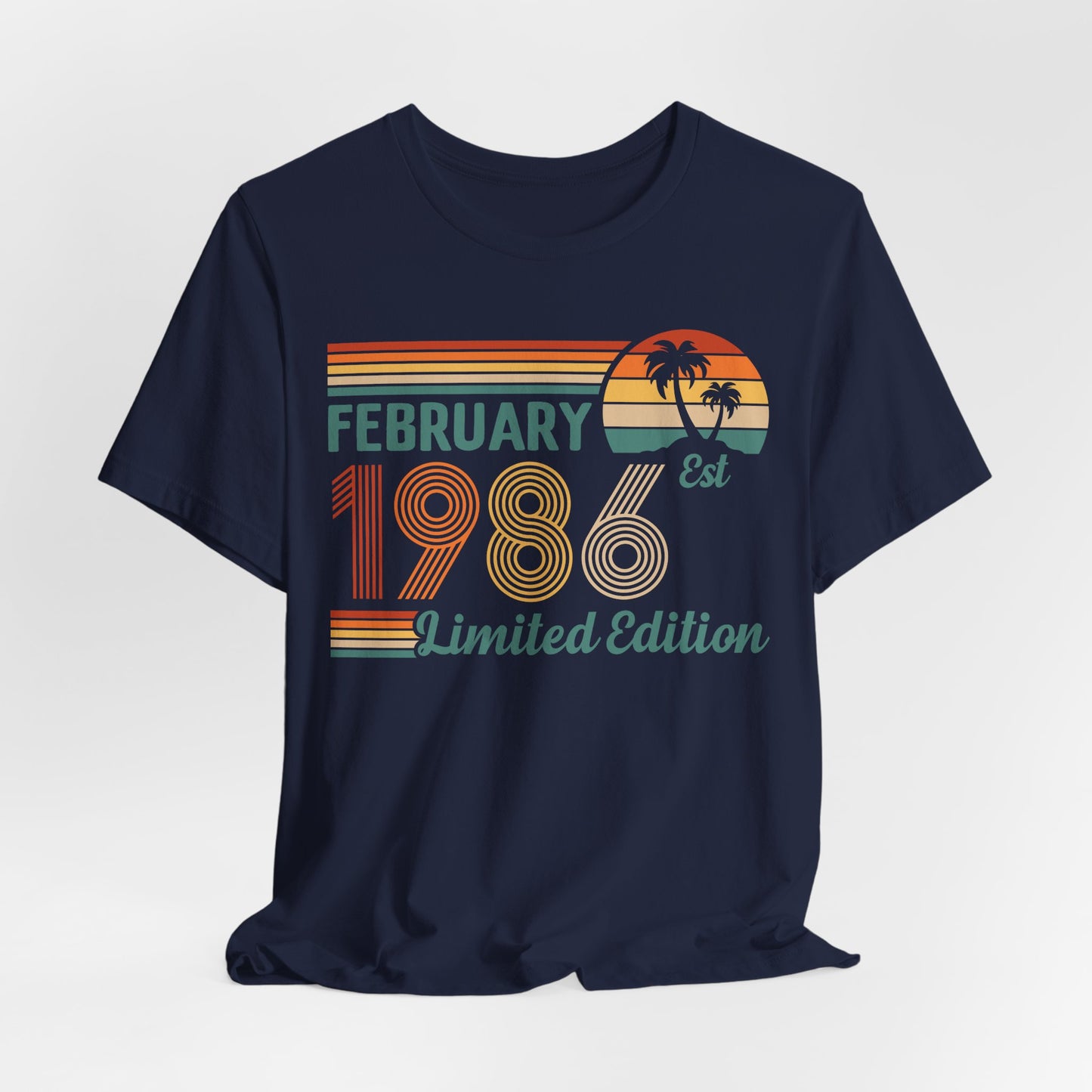 February 1986 Retro Sunset T-Shirt - Limited Edition Birthday shirt, Classic Birthday Gift