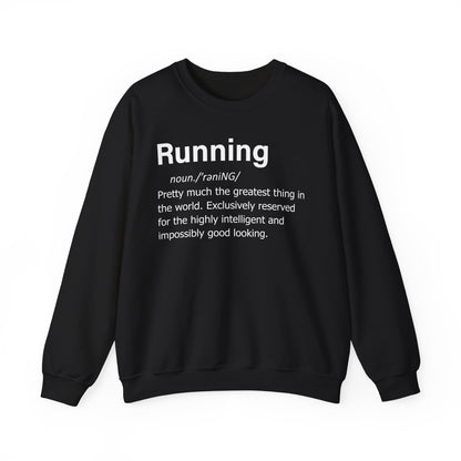 Running Definition Sweatshirt — Funny Runner Quotes, Fitness Humor Pullover Gift for Runners