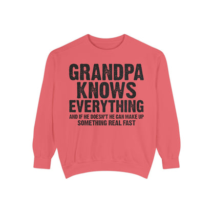 Grandpa Knows Everything Sweatshirt – Funny Father’s Day Gift, Grandpa Quotes, Gift for Grandpa