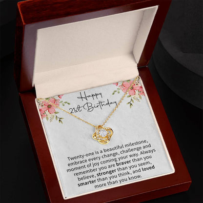 thoughtful necklace gift for her on a 21st birthday celebration