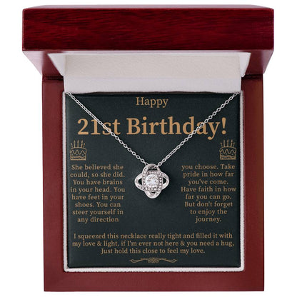 daughter 21st birthday necklace presented in an elegant keepsake gift box