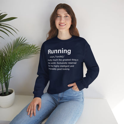 Running Definition Sweatshirt — Funny Runner Quotes, Fitness Humor Pullover Gift for Runners